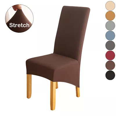 1-8PCS Dining Chair Covers Spandex Slip Banquet Home Stretch Seat Slipcovers US • $13.19