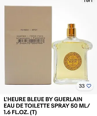 L'HEURE BLEUE BY GUERLAIN EAU DE TOILETTE SPRAY 50 ML/1.6 FL.OZ. (T) No Cap • $220