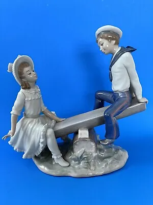 Lladro Porcelain  Seesaw  Sailor Boy And Girl Glossy Retired #1255 • $139.99