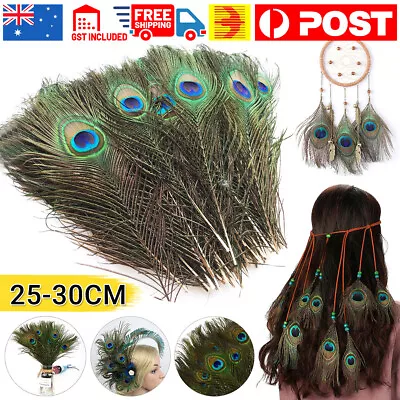 5-20x Natural Peacock Tail Eyes Feathers 25-30cm DIY Craft Vase Decor Vase AU • $5.15