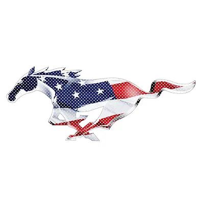 Ford Mustang Pony USA Flag 12  3M Perforated Unobstructed View Graphic Decal • $20.99