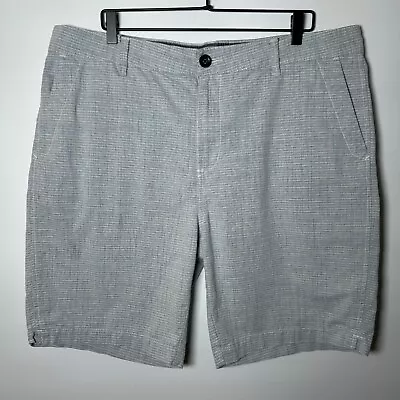 Union Shorts Mens W40 Gray Striped Chino Stretch Lightweight Twill Knit Seattle • $19.87