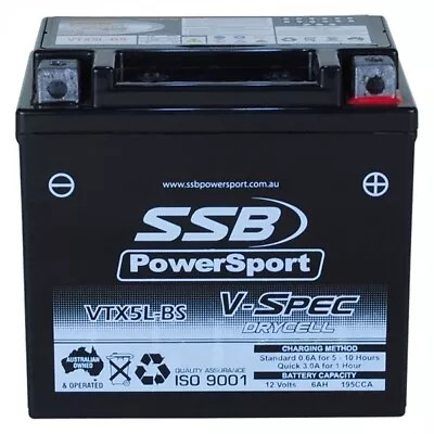 Yamaha YW100 BEEWEE 2006 - 2008 SSB V-Spec High Performance AGM Battery VTX5L-BS • $109.95