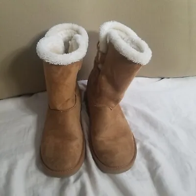 Arizona Kasper Slouch Brown Faux Fur Boots Women's Measurements In Photos • $15.77