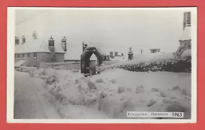 DEVON DARTMOOR PRINCETOWN DARTMOOR PRISON IN THE SNOW 1963 / 1960's RP POSTCARD • £3.50