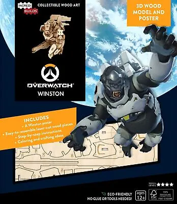 $24 • Buy Incredibuilds Overwatch Winston 3D Wood Model And Poster