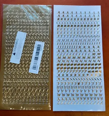 Gold Outline Stickers Alphabet Card Making Scrapbooking Kids Crafts • £1.75