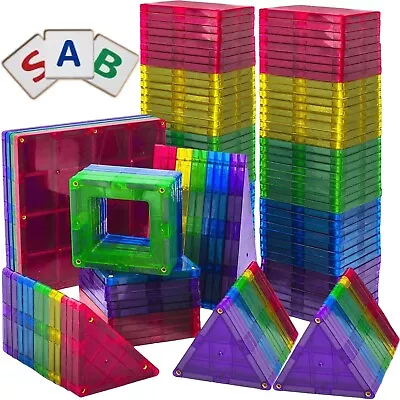 100 Piece Magnetic Building Blocks Magnetic Tiles STEM 3D Magnet Toys For Kids • $79.99