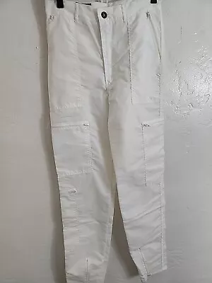 Vintage Parachute Pants White 80's 28 W 34 L G.H.q. 1980's Zippers Nylon • $18.99