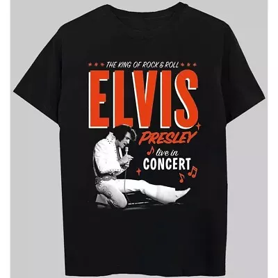 Elvis Presley  Live In Concert Extra Large Black Tee Shirt New With Tags • $14.99