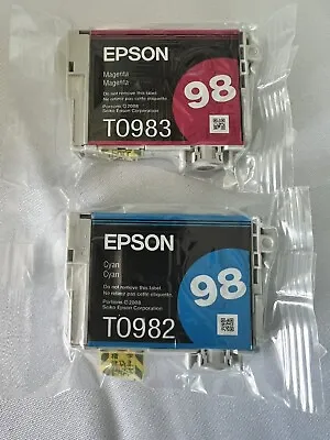 Epson 98 T0983 Magenta & T0982 Cyan Ink GENUINE • $19.99