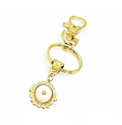 Goldtone Oval Mustard Seed Clip On Keychain Mustard Seed Faith Gift • $12.95