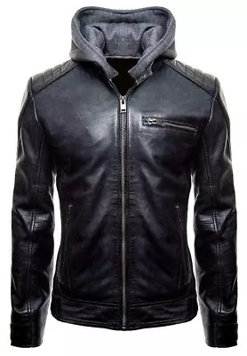 Batman Arkham Super Hero Logo Motorcycle Biker Real Leather Black Men's Jacket • $129.99