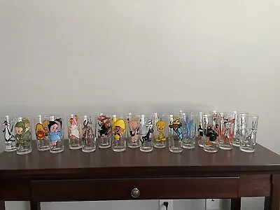 Looney Tunes Pepsi Collector Glasses 1973 Black Print Warner Bros Set Of 22 • $299.99