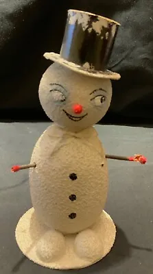 Vintage German Candy Container - Snowman With Black Top Hat! • $125