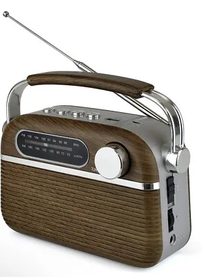 LLOYTRON Vintage Style Bluetooth AM/FM Radio - Portable And Rechargeable • £25.69