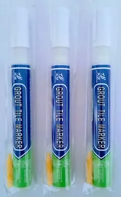 £3.80 • Buy (3 PACK) Grout Pens Bath Kitchen Shower Tile Repair Reviver Anti-Mould *WHITE