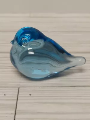 Murano Style Art Glass Blue Bird Figurine Handmade Blown Glass Paper Weight • $14.95