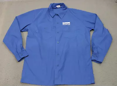 Vintage Fashion Seal Shirt Men's Large Button Up Blue Work Shirt • $21.88