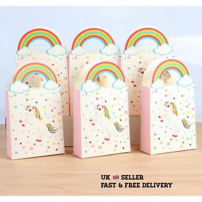 20x Paper Unicorn Bag Candy Box Treat Gift Loot Bags Kids Birthday Party Favour • £5.49