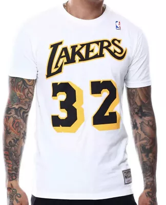 Mitchell & Ness NBA Magic Johnson Los Angeles Lakers Reload 2.0 N&N Tee Men Sz S • $39.98