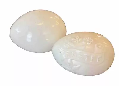 2 Vtg Blown Glass Opaque/Milk Glass/White Nesting Hen/Easter Eggs/ 3.25” • $15