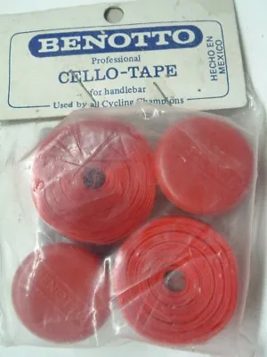 Benotto Red Smooth Cello Road Handlebar Tape NEW / NOS Vintage-One Pair- NIB • $37.10