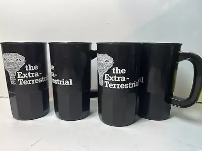 Set Of 4 Vintage Vintage E.T. The Extra-Terrestrial Black Hard Plastic Mug / Cup • $19.99