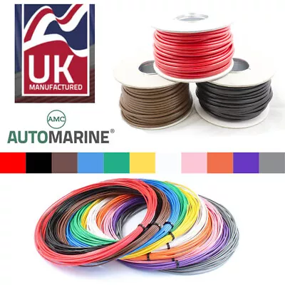 £45.95 • Buy Single CORE Copper Wire Cable 12v 24v Thin Wall Wire All AMP Ratings 11 Colour