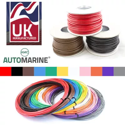 Single CORE Copper Wire Cable 12v 24v Thin Wall Wire All AMP Ratings 11 Colour • £8.95