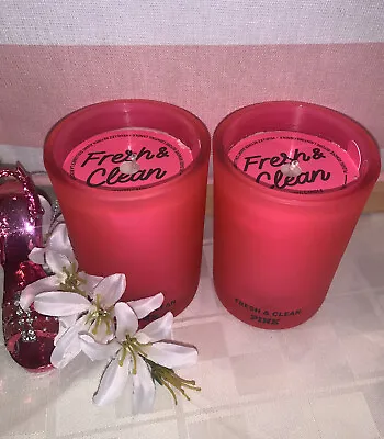 Victoria's Secret Pink Fresh & Clean Single Wick Candles X 2~ NEW💗 • $29.95