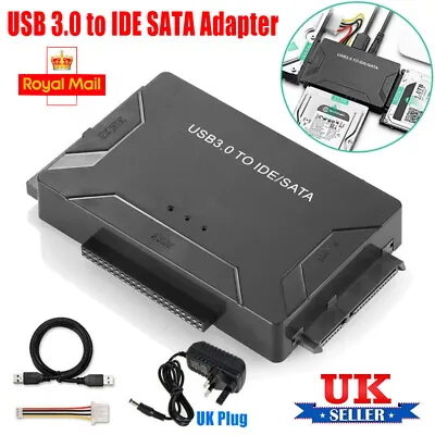 3 IN 1 USB To IDE SATA For Zilkee Ultra Recovery Converter Adapter Sets UK Plug • £16.99