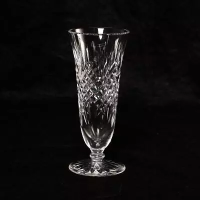 Waterford  Ashbourne  Cut Crystal Footed Stem Glass Bud Vase 7  Tall Marked • $55