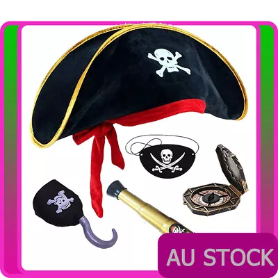 Adult Child Pirate Of The Caribbean Captain Costume Accessories Set Jack Sparrow • $25.64