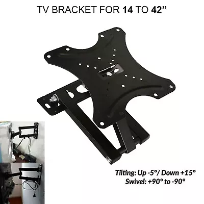 £11.80 • Buy TV Wall Mount With Strong Tilt Swivel Mount Bracket 14-42  LED LCD Plasma UK