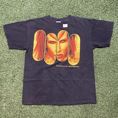 Vintage Marilyn Manson Shirt XL 90s Rock Is Dead Mechanical Animals Tour Tee • $199.98