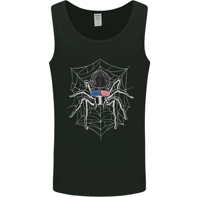 USA Spider American Flag Mens Vest Tank Top • £10.99