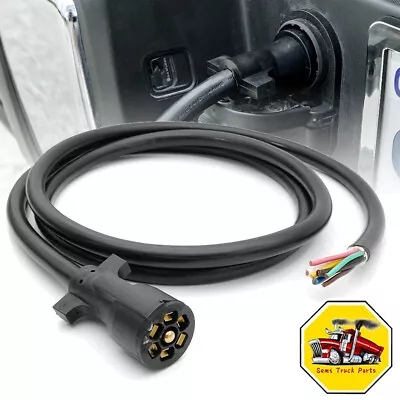 8' Trailer Connector Plug Cord Wiring Harness Pig Tail Pin Blade Camper RV 7 Way • $27.99