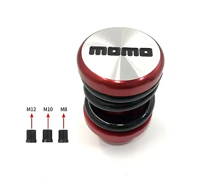 Universal Racing MOMO Red + Black Ring Coilover Gear Shift Knob Metal M8 M10 M12 • $15