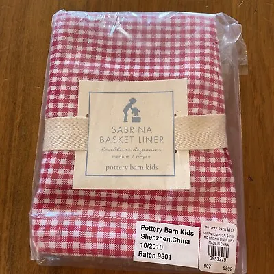 Pottery Barn Sabrina Red And White Gingham Basket Liner Medium • $10.40