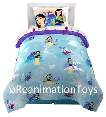 5pcs Disney Mulan Twin Size Bed Bedding Sheets Pillow Reversible Comforter New • $74.99