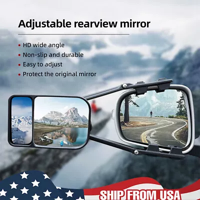 Car Tow Extension Mirror Blind Spot Trailer RV Safe Clip On Towing Side Glass • $23.06