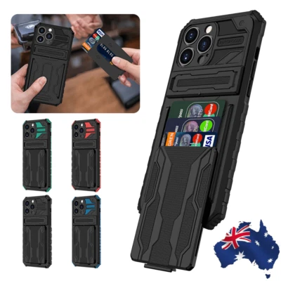 $11.96 • Buy Shockproof Cover Case With Card Holder For IPhone 14 Pro 14 Pro Max 14 13 12 11