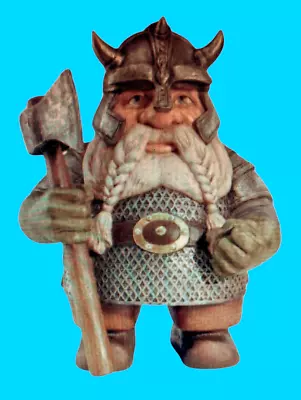 Viking Dwarf Garden Statue Protect Door Greeter Gnome Warrior Handcrafted LARGE • $59.95