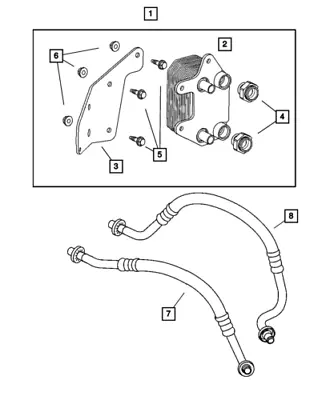 Engine Oil Cooler Line Mopar 5290004AD Fits 04-06 Dodge Viper 8.3L-V10 • $198.77