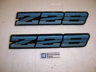 Rocker Panel Emblems Z-28 Gmr 1985 Camaro Dark Blue Or2201.2 • $124.34