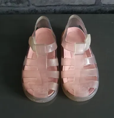 Igor Star Girls Jelly Sandals Size UK8 EU25 Clear/Pink • £12.99