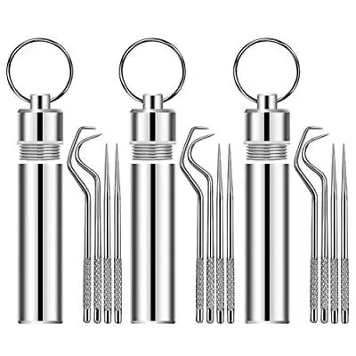 12 Pieces Portable Stainless Steel Pocket Set Reusable Metal Toothpicks Holde... • $16.60