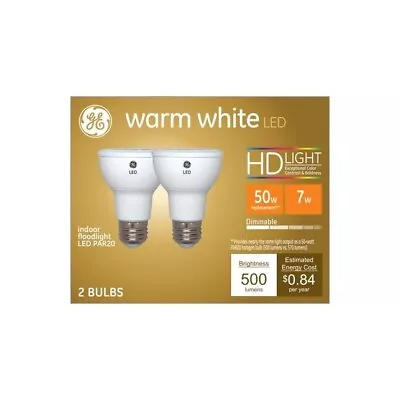 2-Pack GE Led Par-20 Soft White Led Dimmable Floodlight Bulbs 50-watt Equivalent • $14.98