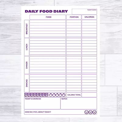 £6.95 • Buy A5 Calorie Counting Food Diary Diet Diary Sheets Weight Loss Slimming Journal
